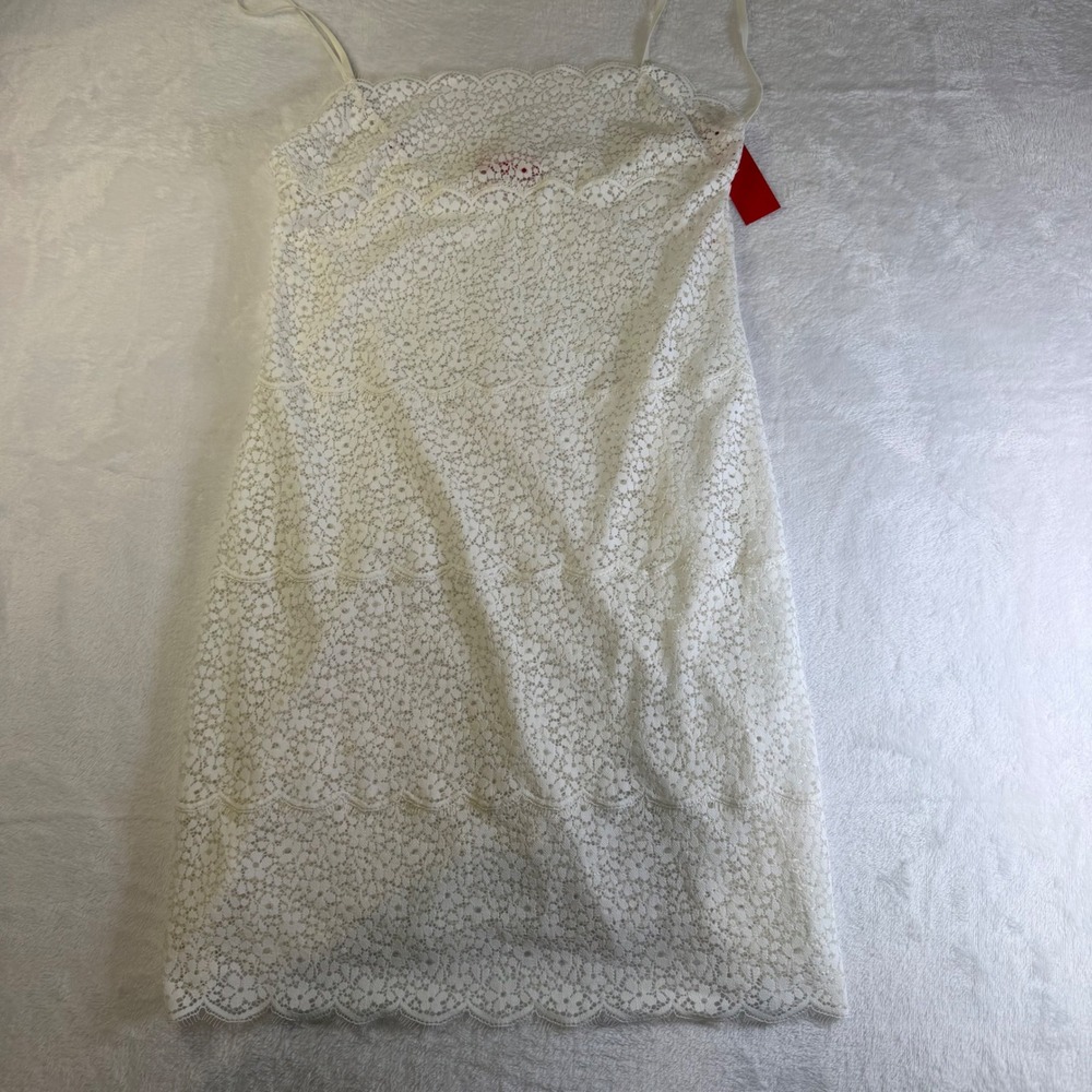 Josie Natori Wildflower White Lace Chemise Tiered Sleep Dress H38053D NWT Medium